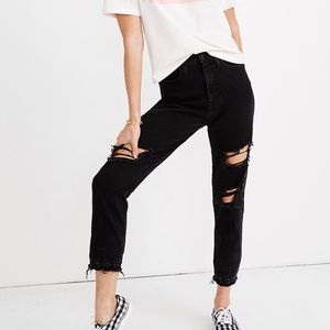 Madewell Momjean with Knee Rips